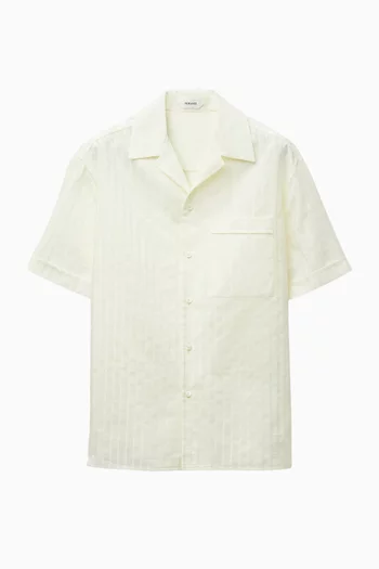 Greca Jacquard Shirt in Cotton-silk