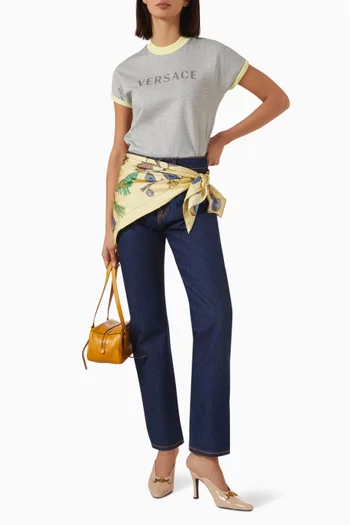 High-waist Straight Jeans in Denim