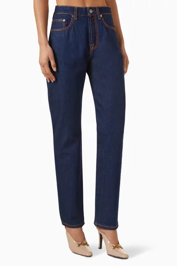 High-waist Straight Jeans in Denim