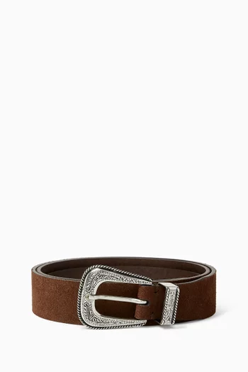 Buckle Belt in Reversed Leather