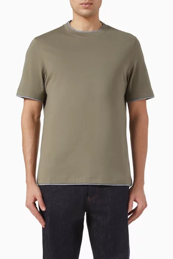 Faux-layering T-shirt in Cotton