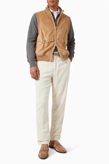 Garment-dyed Pants in Cotton Corduroy