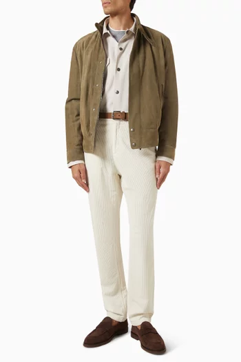 Garment-dyed Overshirt in Cotton Gabardine