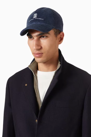 Logo Baseball Cap in Cashmere-corduroy
