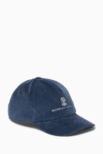 Logo Baseball Cap in Cashmere-corduroy