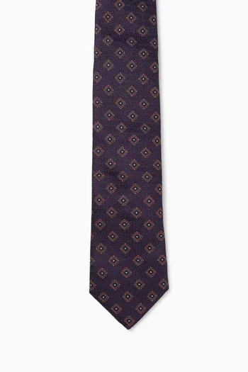 Geometric Pattern Tie in Silk