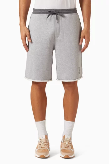 Embroidered Bermuda Shorts in Cotton French Terry