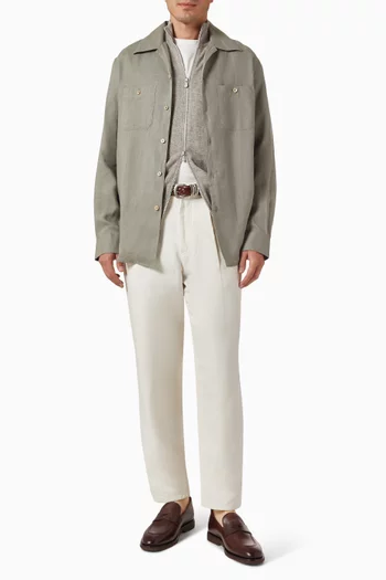 High-neck Cardigan in Cashmere