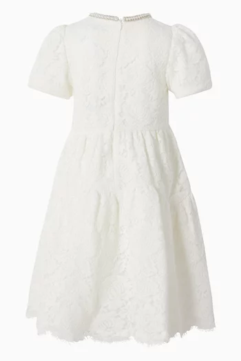 Pearl-Trim Dress in Lace