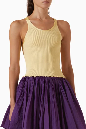 Crop Tank Top in Silk Rib-knit