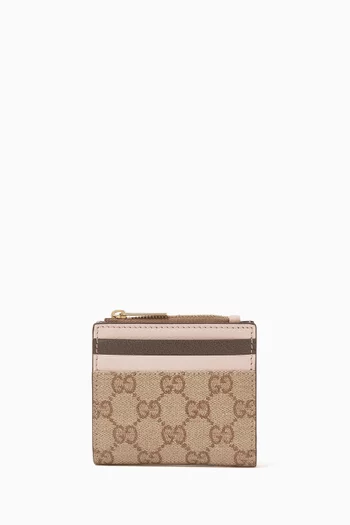 Small Zip Wallet in GG Coated Canvas
