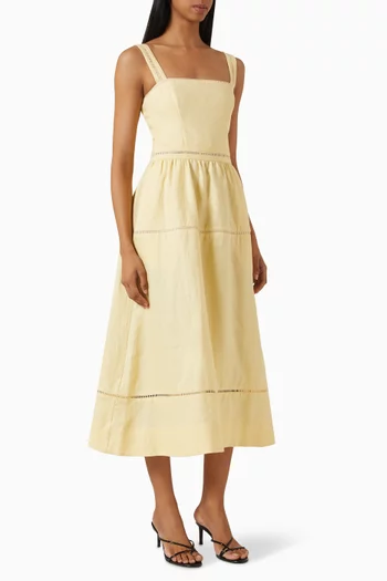 Everett Midi Dress in Linen