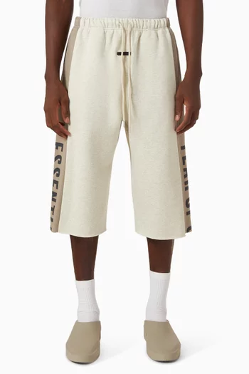 Panelled Raw Cut Off Sweatpants in Core Fleece