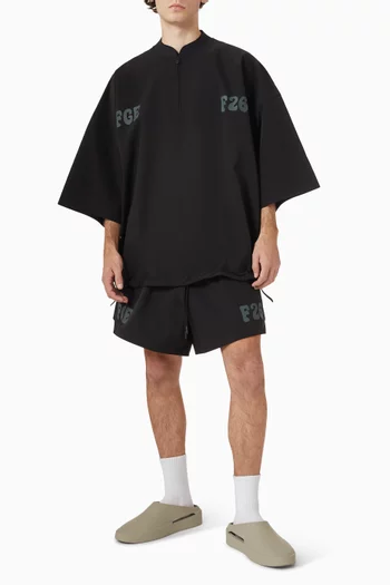 Half Zip Baseball Shirt in Sporty Nylon