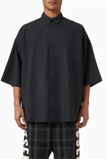 3/4 Sleeve Button-up Shirt in Silk-blend