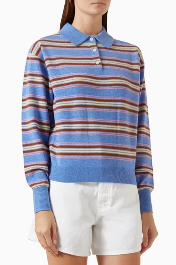 Collegiate Stripe Polo in Cashmere
