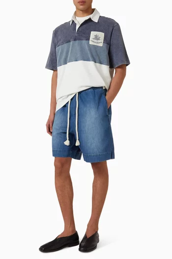 Drawstring Shorts in Cotton-hemp Denim