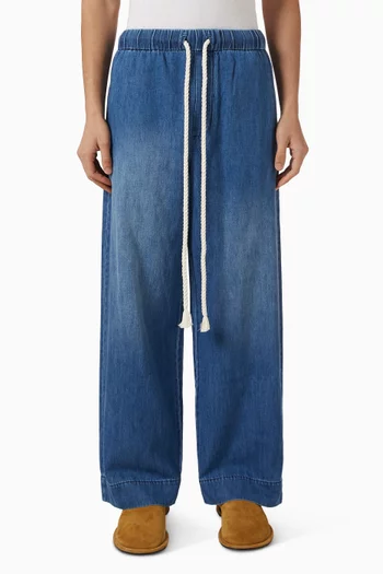 Baggy Pants in Cotton-hemp Denim