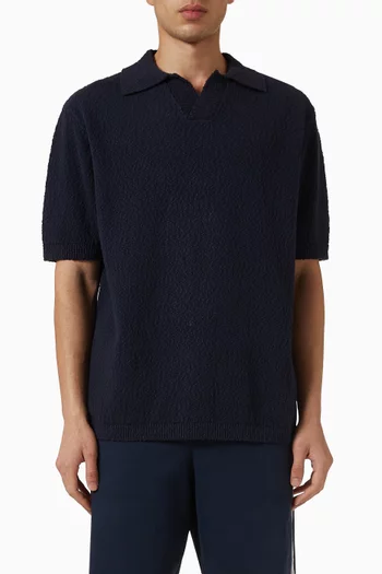 Textured Polo Shirt in Cotton