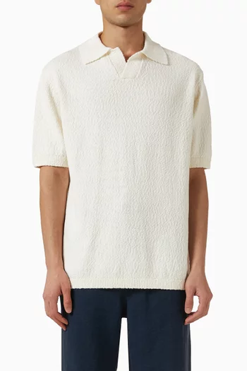 Textured Polo Shirt in Cotton