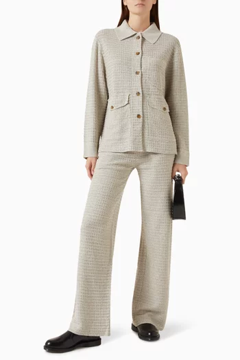 Waffle Utility Jacket in Silk-linen