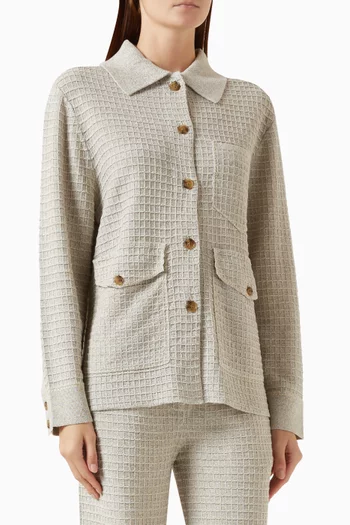 Waffle Utility Jacket in Silk-linen