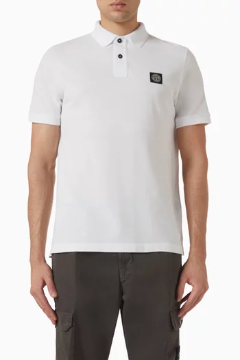 Compass Logo Polo Shirt in Cotton Piqué