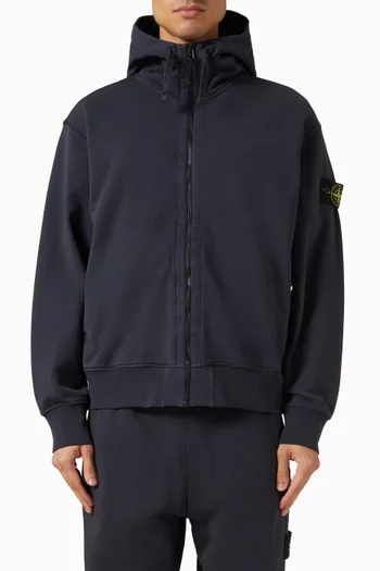 Vertical Placement Zip-up Hoodie in Cotton Fleece