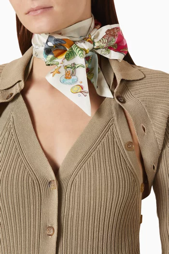 Jungle Party-print Mini Bandeau in Silk