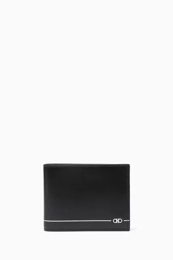 Micro Gancini Logo Wallet in Leather