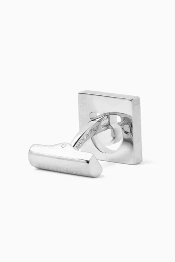 Square Gancini Cufflinks in Metal