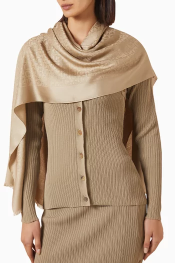 Gancini Jacquard Scarf in Silk-blend