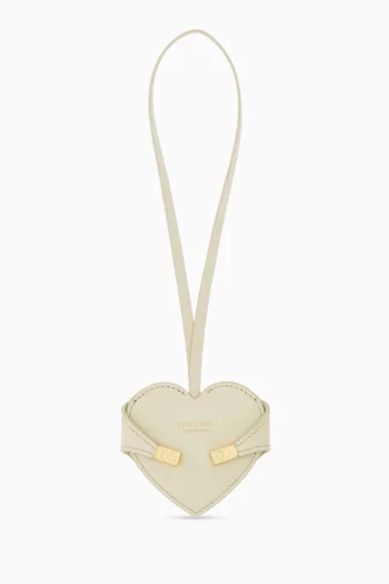 Hug Heart Mirror Charm in Leather