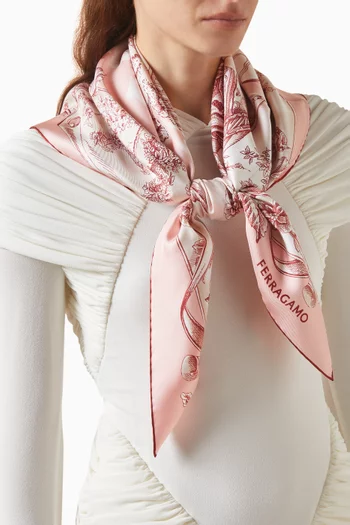 Voyage-print Scarf in Silk