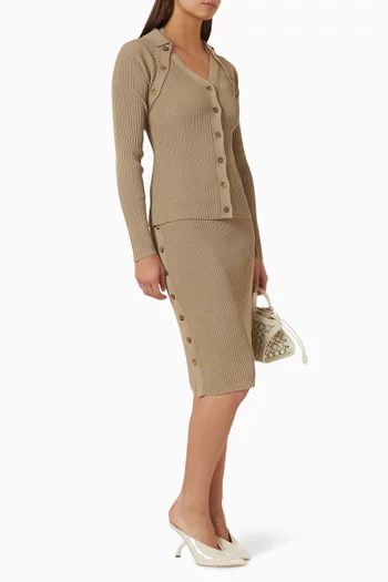 Knitted Midi Skirt in Cotton
