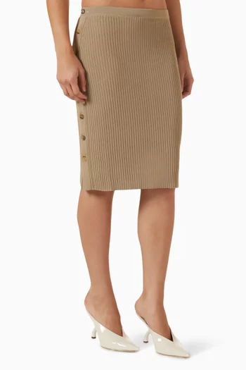 Knitted Midi Skirt in Cotton