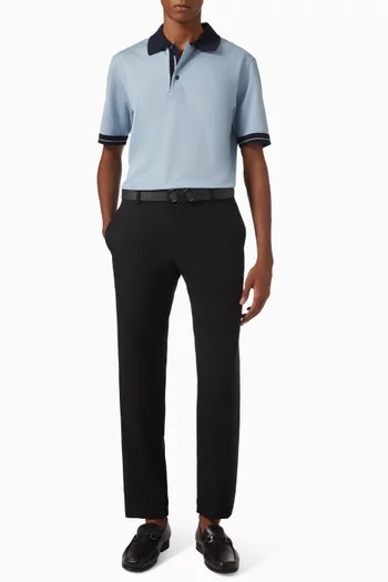 Contrast Trim Polo Shirt in Cotton