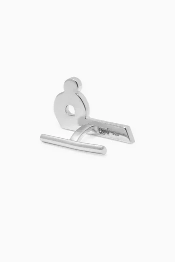 Arabic Letter "Faa" Cufflinks in Sterling Silver