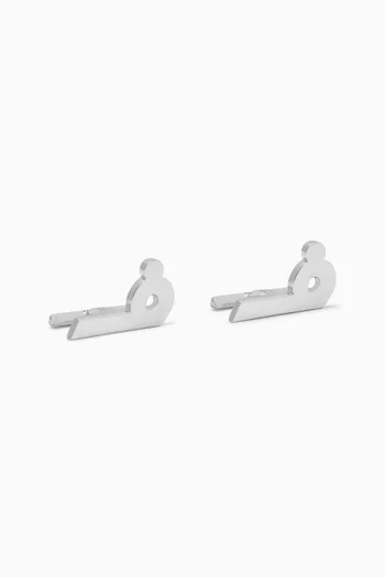 Arabic Letter "Faa" Cufflinks in Sterling Silver