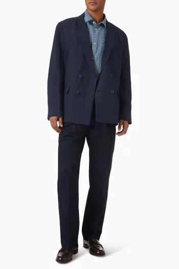 Clifton Double Breasted Blazer in Linen
