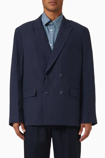 Clifton Double Breasted Blazer in Linen
