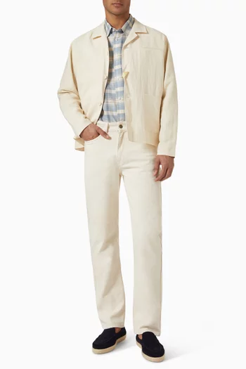 Jesse Checked Boxy Shirt in Linen & Cotton