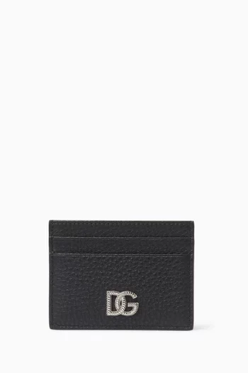 Logo Card Holder in Calfskin