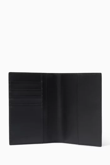 Logo Passport Holder in Calfskin