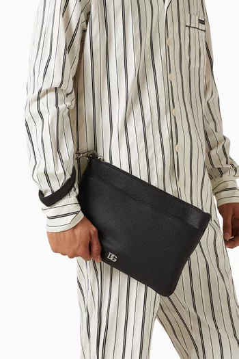Logo Toiletry Bag in Calfskin