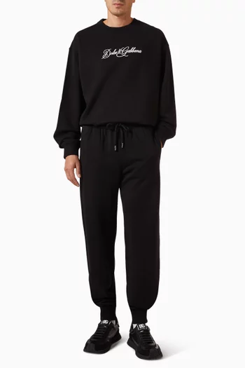 Embroidered Sweatpants in Cotton Fleece