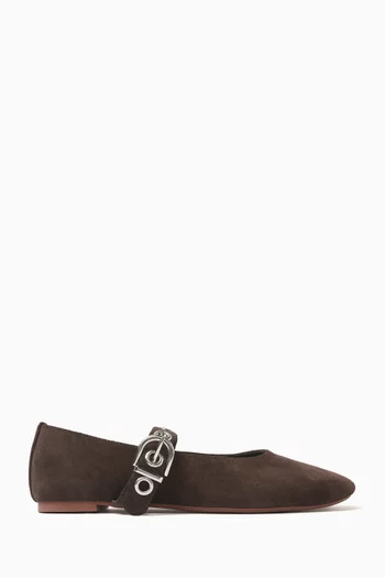 Camille III Ballerina Sandals in Suede