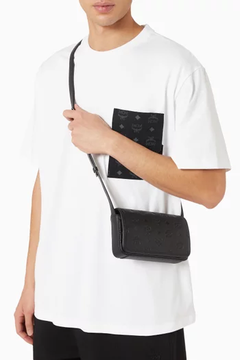 Small Aren Phone Lanyard in Visetos Leather