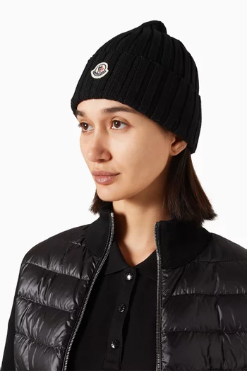 Logo Beanie Hat in Wool