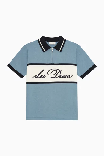 Zip Polo Shirt in Cotton-knit